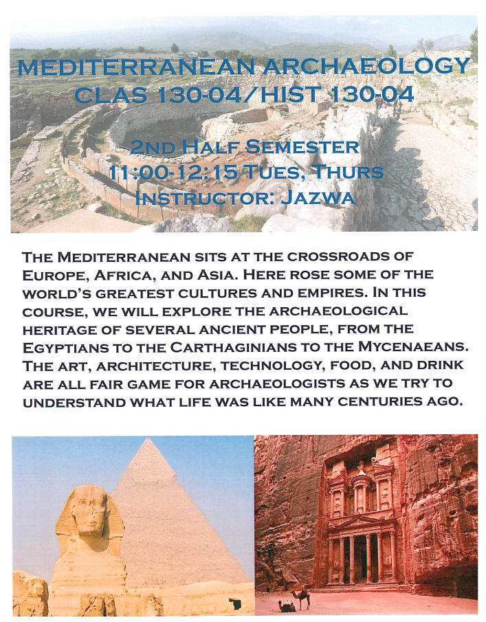 CLAS130 Mediterranean Archaeology Flyer