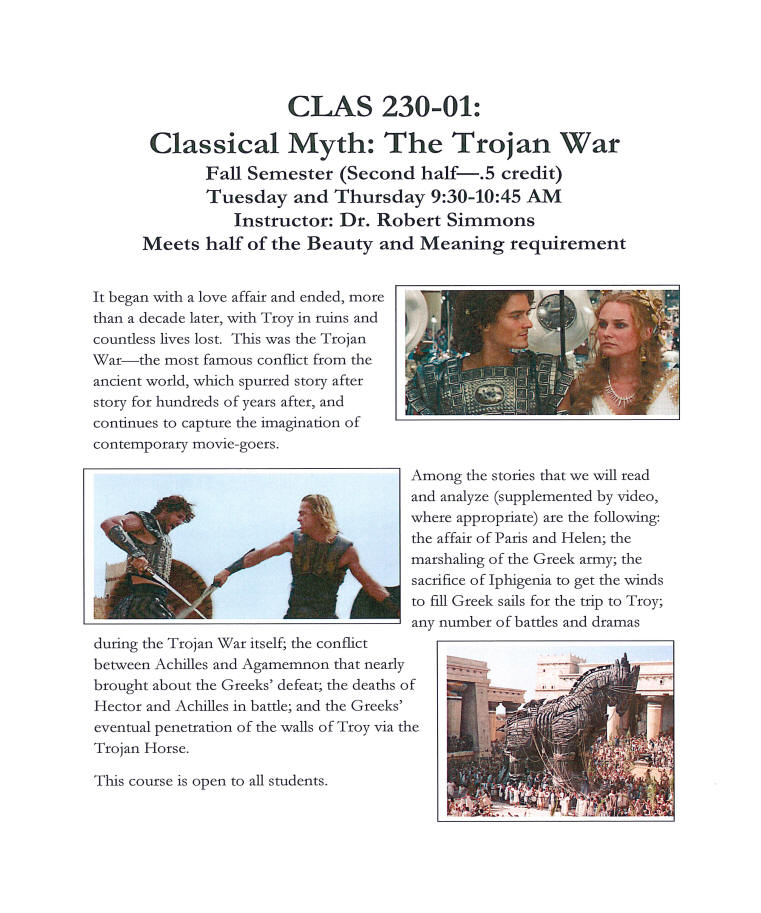 CLAS 230 Trojan War Flyer